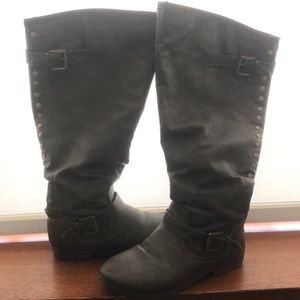 Knee high zip up boots